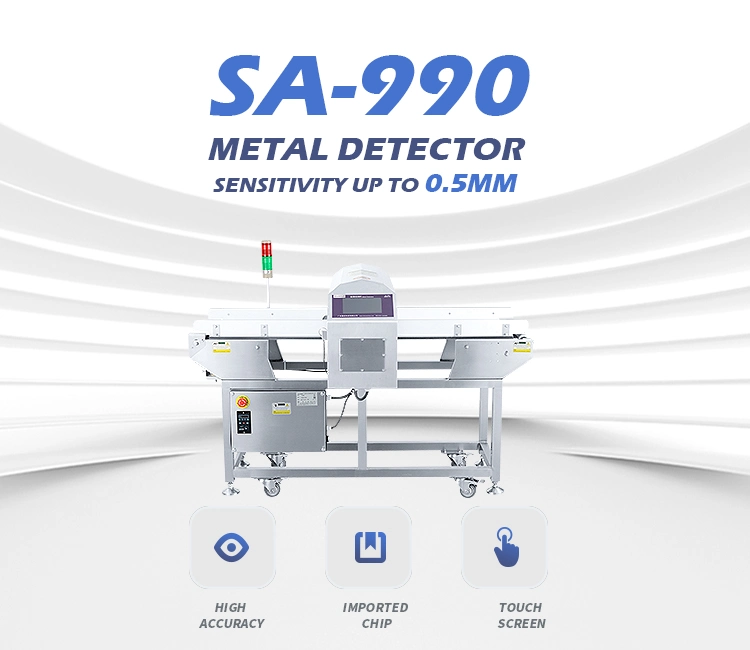 SA990auto Industrial High Sensitivity Processing Conveyor Belt Tunnel for Frozen Food Chocolate Bread Factory Pharmaceuticals Metal Detector Food