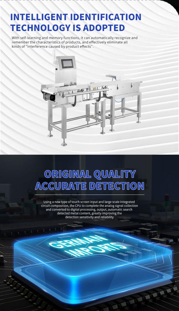 High Tech Automated Conveyor Belt Sorting Equipment For Weighing Sorting Weight Checker 6