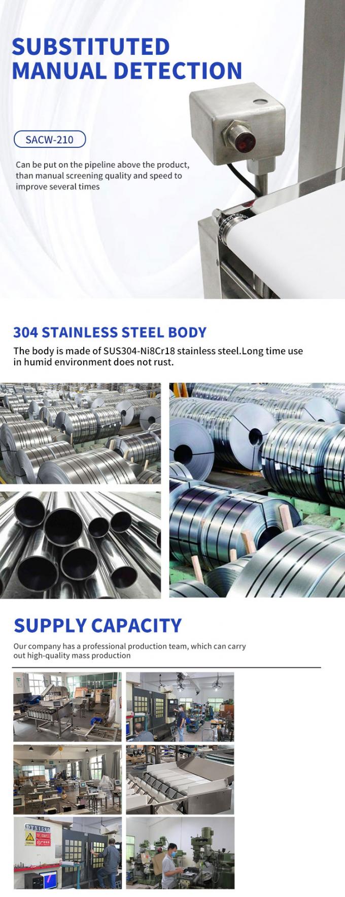 High Tech Automated Conveyor Belt Sorting Equipment For Weighing Sorting Weight Checker 7