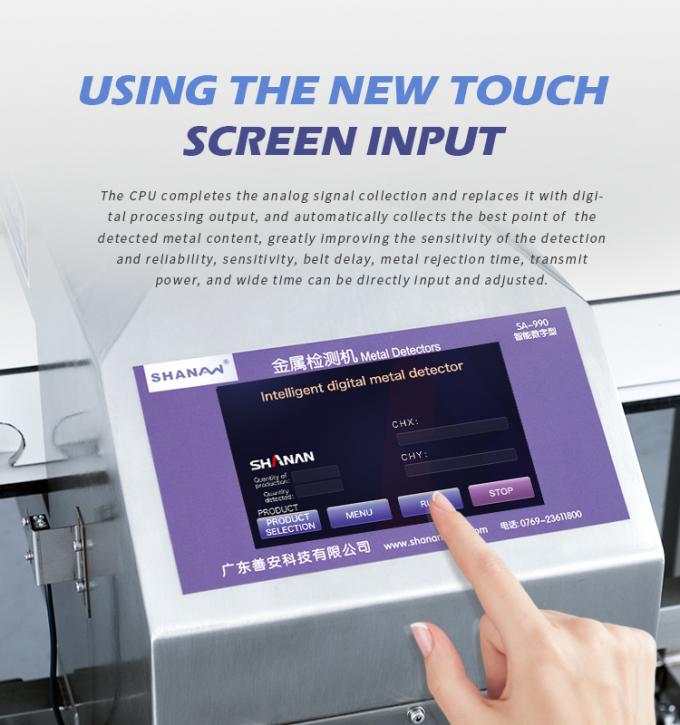 Highly Sensitive Converyor Belt Tunnel Touch Screen Food Metal Detector Accurate Detection 4