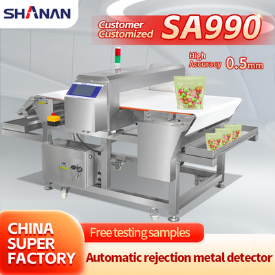 Food Grade Conveyor Belt automatic rejection Metal Detector machine with CE