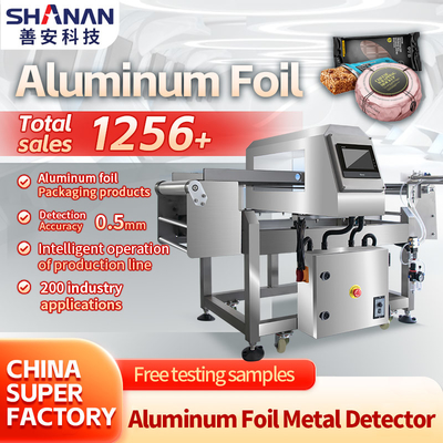 Precision Metal Detector For Thin Aluminum Packaging 0.8mm Sensitivity Auto Reject Function