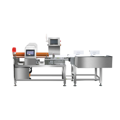 Advanced Digital Signal Processing Easy Operation High Speed Combo Metal Detector And Checkweigher For Sliver Products