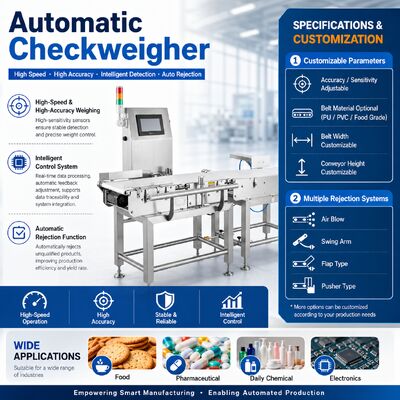 304 High-Speed A/D Sampling Checkweigher With Multi-Language Display For Industrial Conveyor Weight Checking