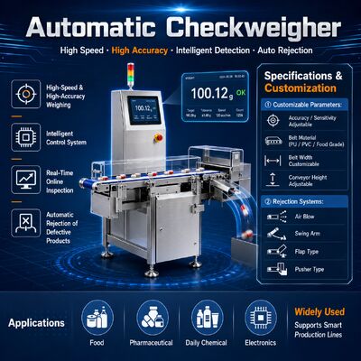 Auto Weighing Packing Machine 500kg-800kg With Reject Function Conveyor Checkweigher