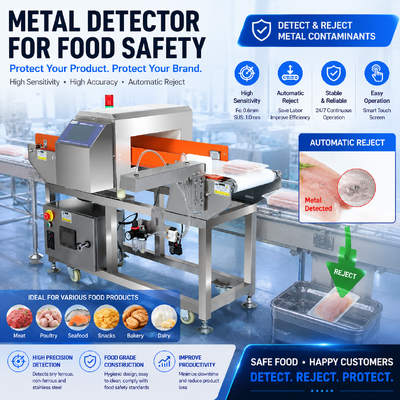 High Speed Conveyor Meat Beef Chicken Metal Detector Belt Industrial Food Processing Factory Food Production Line